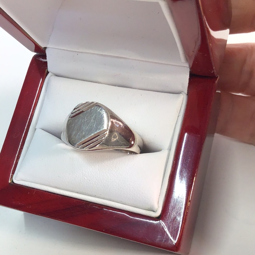 Silver Men's Ring Avon 925 engravable sz10 comfortable smooth vintage ring